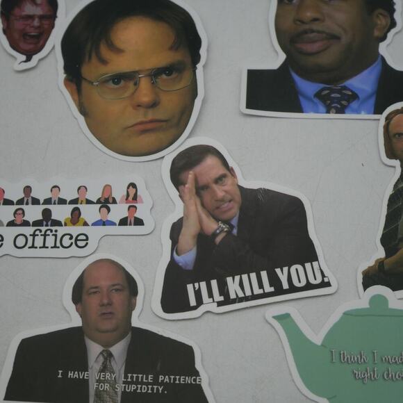 46 The Office Stickers Michael Dwight Jim Stanley Kevin Vinyl Laptop Bottle - Picture 14 of 14